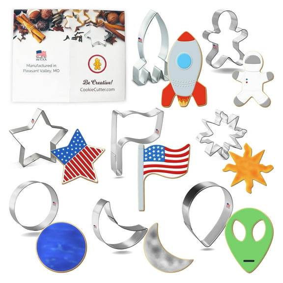 Foose Cookie Cutters Moon Landing Cookie Cutter 8 Pc Set, 3 - 4.5 in, Tin Plate Steel, USA