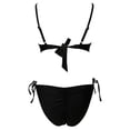 thumbnail image 2 of Traje de Baño Ocean Pacific para Mujer Bikini con Varilla en Top, Escote con Holanes y Tela Brillante Negro Talla G 2 Piezas, 2 of 4