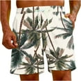 thumbnail image 2 of Aueoeo Graphic Printed Shorts For Mens Drawstring Waist Beach Hawaiian Athletic High Elastic Lightweight Summer Shorts with Pocket, 2 of 9
