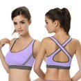 thumbnail image 2 of Bigersell Women Bras Summer T Shirt Bras for Women Wire-Free Bra Style R4021 V-Neck Lightly Lined Bras Hook and Eye Bra Closure Women Size Sport Bras Plus Size Purple M, 2 of 2