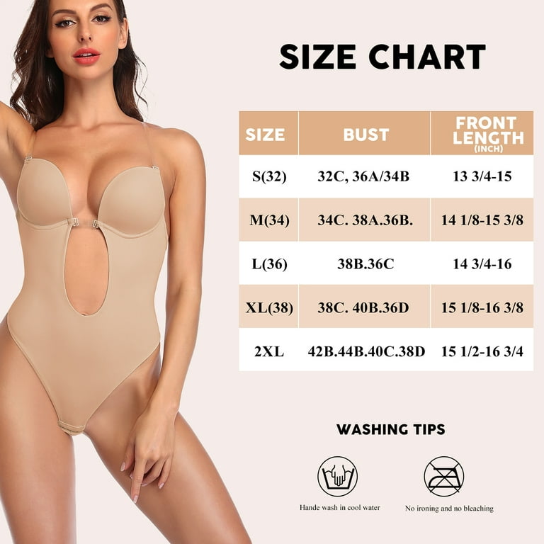FELEA Bodysuit for Women Tummy Control Shapewear U Neck Backless Tank Tops  One Piece Body Shaper Thongs,Black,S at  Women's Clothing store