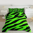 thumbnail image 2 of jejeloiu Zebra Print Texture Full Size Comforter Sets,Wild Animal Bedding Comforter Set,Green Black Bedding Sets For Girls Kids,Super Cozy Room Decor Reversible,3 Pieces, 2 of 8