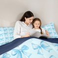 thumbnail image 5 of Manfei Girly Blue Ribbon Queen Comforter Set for Kids, Kawaii Cartoon Bow-tie Bedding Sets, Princess Bowknot Style Reversible Bedding Comforter Set, Breathable Home Decor, 3 Pieces, 5 of 9