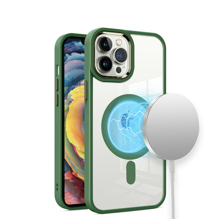 Achetez Pour L'iphone 14 Pro Max Couvre de Téléphone Aimant Intégré  Acrylique + Pet + Shell Tpu Compatible Avec Magsafe - Vert de Chine