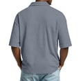 thumbnail image 4 of Hearthz S-4xl Waffle Shirts for Men Short Sleeve Lapel Collar Button Down Mens Shirt Lightweight Running Gym Jerseys for Men Light Purple S, 4 of 6