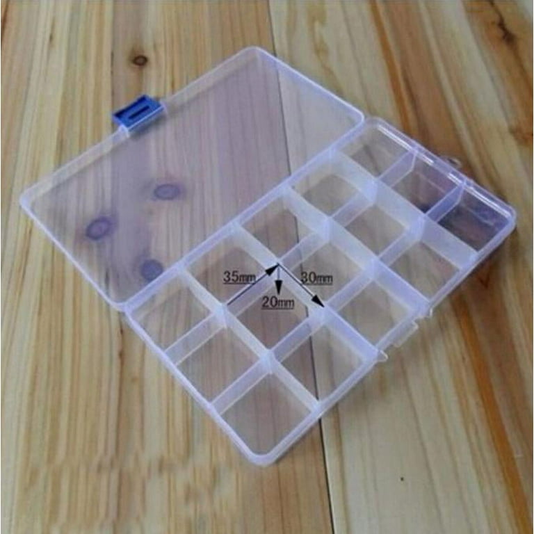 SDJMa Tackle Boxes, Plastic Box, Plastic Storage Organizer Box with  Removable Dividers - Fishing Tackle Storage - Box Organizer,15 Slots  Adjustable