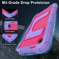 thumbnail image 6 of Dteck For Samsung Galaxy Tab A11 8.7-inch 2025 (SM-X133/X135) Tablet Case, Heavy Duty Shockproof with Oversized Kickstand Shoulder Strap Rugged Case for Kids and Adults, Purple+Rose, 6 of 7