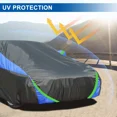 thumbnail image 3 of 6 Layers Car Cover for Toyota Prius 2001-2024 Thickened PEVA&Cotton Waterproof Full Exterior Cover Outdoor Snow UV Rain Protection All Weather Black Blue, 3 of 11