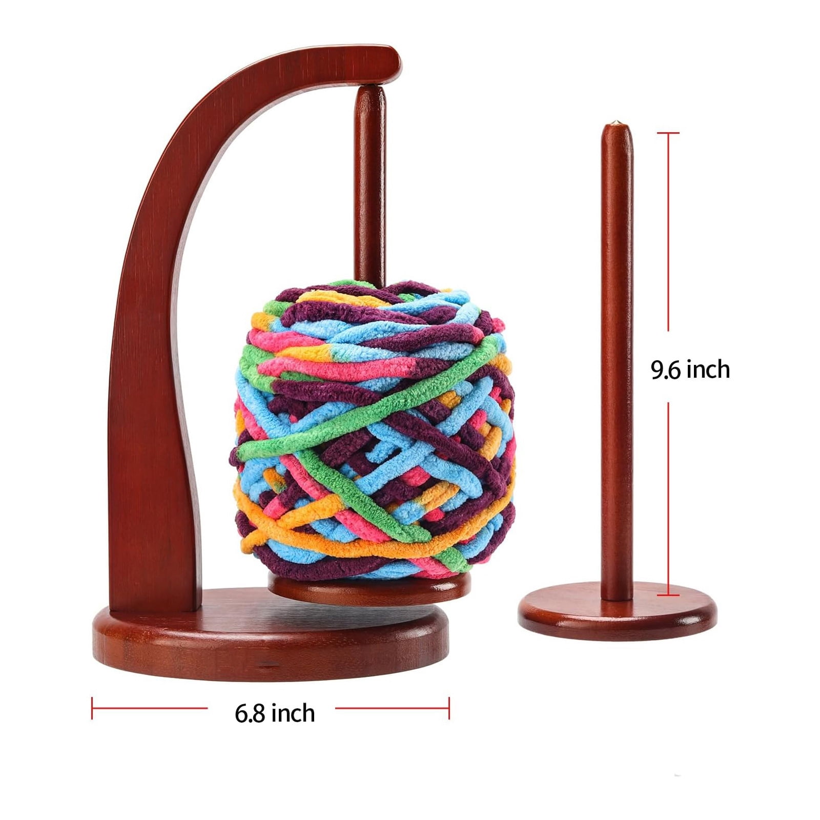 Artowell Magnetic Yarn Holder Spinner – Bamboo Yarn Stand for Knitting & Crochet, Eco-Friendly Organizer (Mahogany, Plus Size)