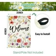 thumbnail image 2 of Floral Spring Summer House Flag Flowers Butterfly Large Yard Flag 28 X 40 Inch Double Sided Burlap Summer Welcome Flag for Outside Outdoor Porch Decor, 2 of 5