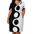 thumbnail image 2 of Black White Mod Loose Pocket Dress women dress Dress vintage Women"s long, 2 of 6