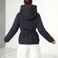 thumbnail image 4 of Winter Parka for Women 2026 Fashion Casual Long Sleeve Thicken Full Zipper Belted Hooded Outerwear with Pockets, 4 of 6