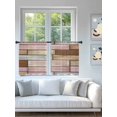 thumbnail image 4 of Sheer Curtains 54 Inch Length 2 Panels Set for Kitchen, Pink Brown Vintage Semi Sheer Curtains for Windows, Retro Farmhouse Elegant Pastoral Voile Window Treatments Rod Pocket Curtain, 4 of 7