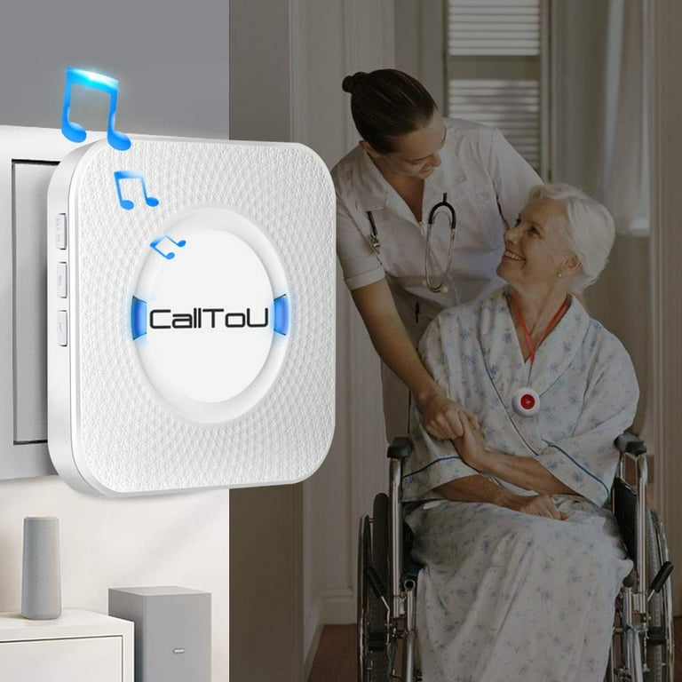 CallToU Wireless Caregiver Pager Smart Call System 2 SOS Call  Buttons/Transmitters 2 Receivers Nurse Calling Alert Patient Help System  for