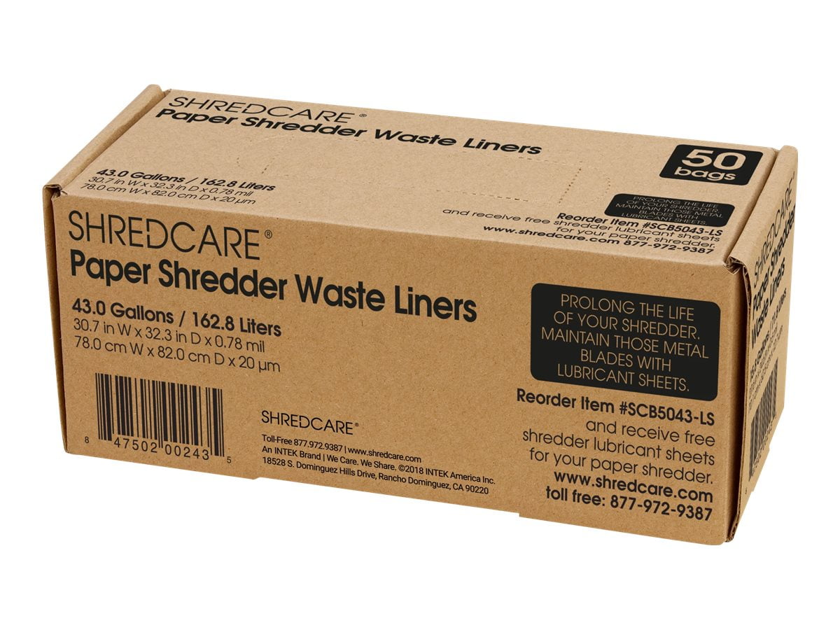 Shredcare Paper Shredder Waste Liners Waste bag (pack of 50