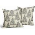 thumbnail image 2 of Grey Gary Christmas Pillow Covers 18x18 Set of 2 Xmas Tree Star Rustic Holiday Print Decorative Outdoor Pillowcases Farmhouse Vintage Winter Decorations Throw Cushion Case Decor for Couch Sofa Bed, 2 of 6
