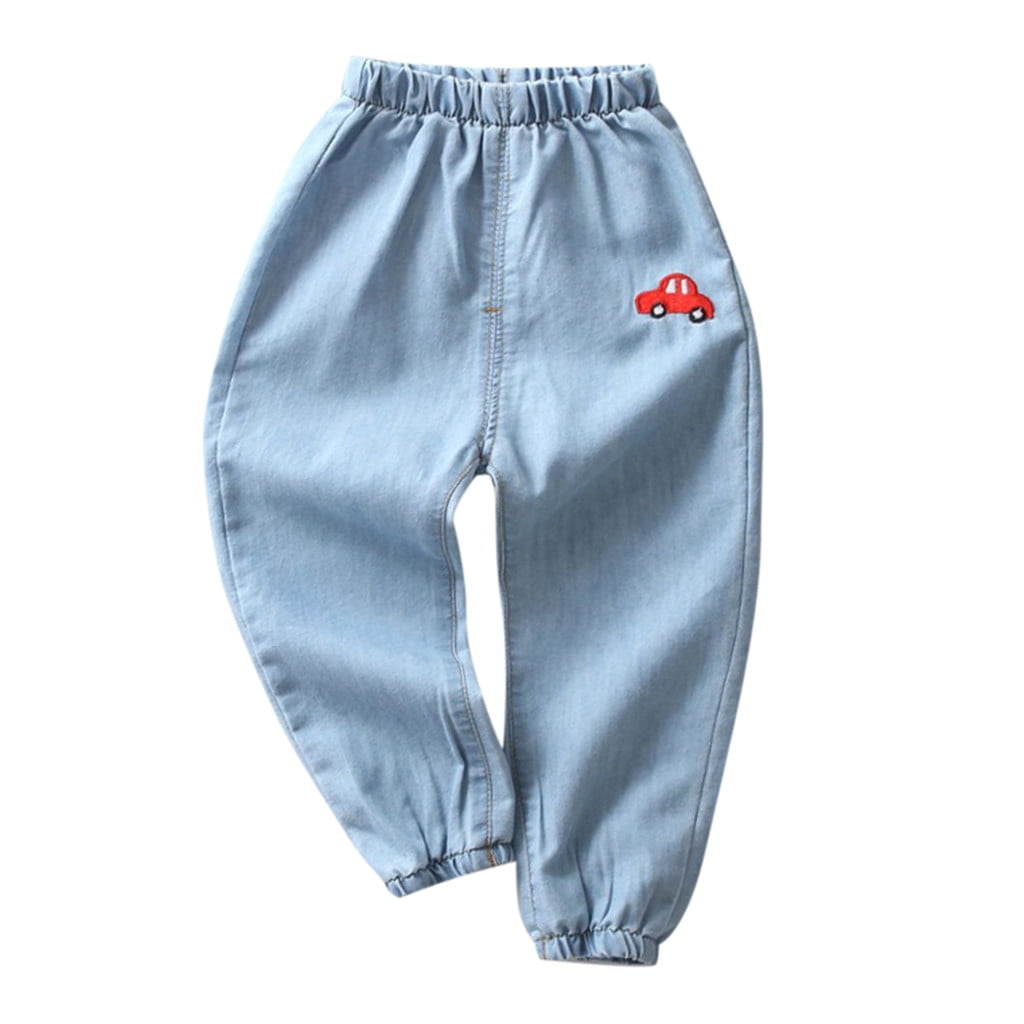 Icvfdpl Pantalon Bébé Garçon Enfants Fille Dessin Animé Trou Denim