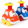 thumbnail image 1 of Paquete de 4 coches de cuerda de dibujos animados, juguetes de regalo de cumpleaños, juguetes educativos de juguete Push and Go, 1 of 8
