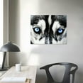 thumbnail image 4 of Nawypu Large Black and White Wolf Canvas Wall Art Husky Dog Blue Eyes Animal Face Series Picture Artwork for Modern Home Decor, 4 of 5