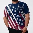 thumbnail image 2 of Pimfylm July 4th Shirts for Men Big and Tall Freedom Washed USA Flag Patriotic T-Shirts Mens Shirts(Blue,3XL), 2 of 5