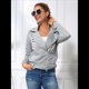 thumbnail image 5 of Chaqueta Gruesa, Holgada e Irregular con Solapa y Cremallera Inclinada para Mujer, de Larga, Informal, con Cremallera Gris XXL, 5 of 8
