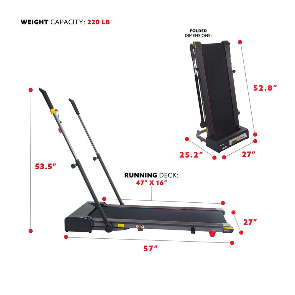 Sunny Health & Fitness Slim Folding Treadmill Trekpad - image 6 of 8
