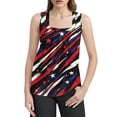 thumbnail image 3 of Women's Patriotic American Flag Tank Top Sleeveless Casual Summer Shirt for Independence Day & Everyday Wear Black L, 3 of 4