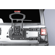 MORryde JP54-077 Spare Tire Carrier Reinforcement Bracket; Replaces OE Tailgate Hinge; Up To 33 Inch Spare Tire Carrier; Black; With Hinge Spacer/ Mounting Hardware