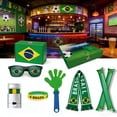 thumbnail image 2 of 2026 Soccer Fan Cheering Kit Brazil 6PCS Football Accessories Set Include Flag Hand Clapper Wristband Face Paint Scarf Sunglasses for Game Day Sports Events Outdoor Celebrations, 2 of 5