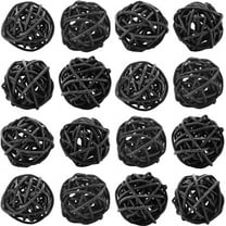 30Pcs Centerpiece Table Bowl Filler Black Wicker Balls Bulk 4mm Round Decorative Table Bowls Twig Orbs Vase Filler Wicker Ball for Christmas Halloween Wedding Table Party Decor DIY Crafts