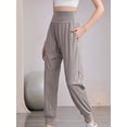 thumbnail image 3 of Biezeib Women Spring Autumn Baggy Pants Solid Color Elastic Waist Sweatpants Jogger Pants, 3 of 6