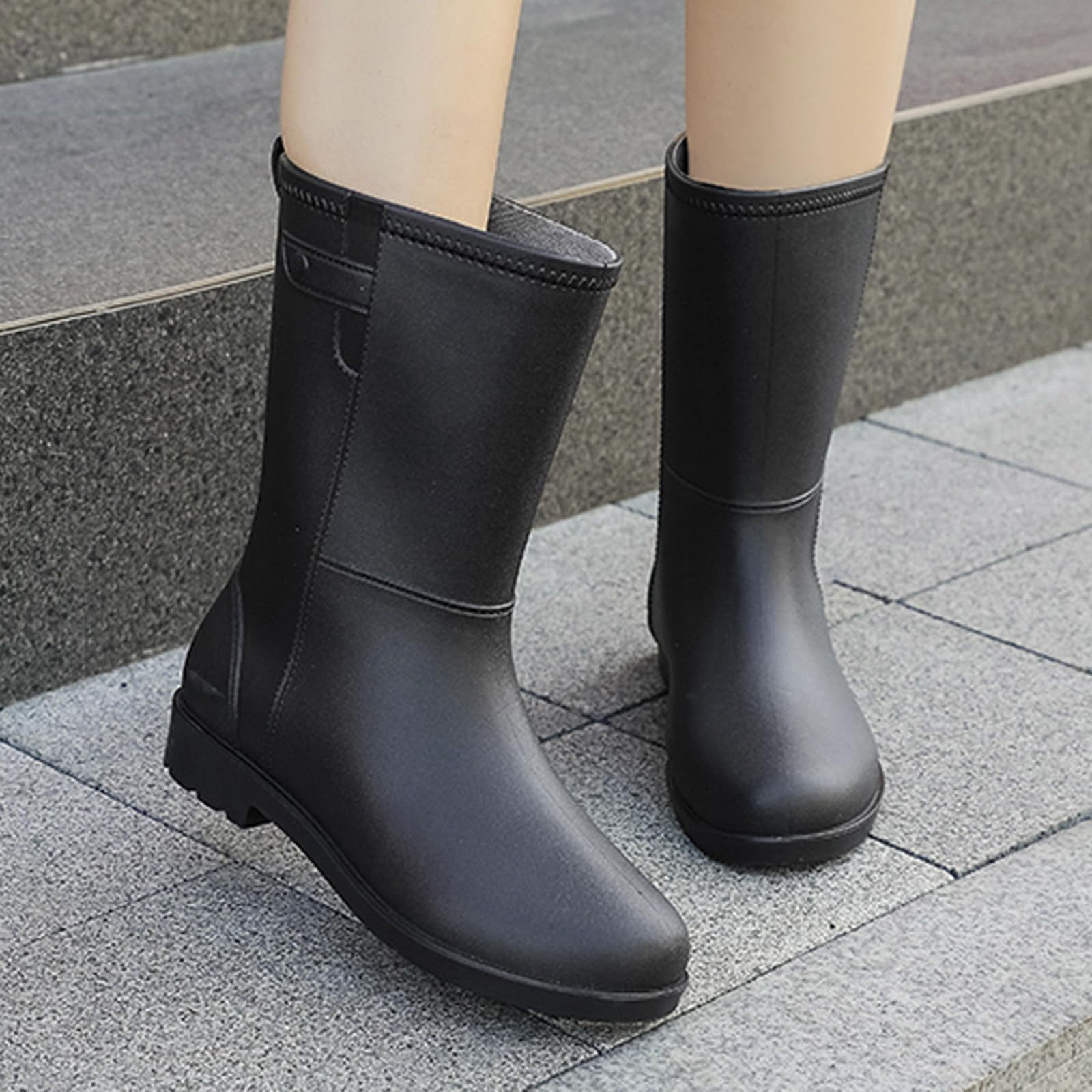 AUXDIQ Rain Shoes Women Mid-calf Boots Waterproof Rain Boots Outdoor Garden Shoes