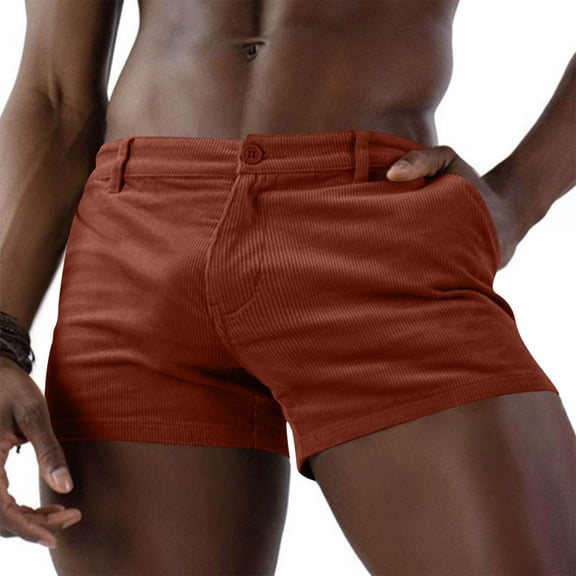 Admvng Corduroy Casual Shorts for Men Summer Beach Vacation Shorts with Pockets