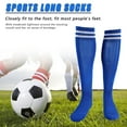 thumbnail image 2 of Medias deportivas elásticas para fútbol Calcetines de fútbol azules por encima de la rodilla para adultos, 2 of 8