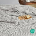 thumbnail image 4 of PHF Lightweight King Size Fleece Blanket, Contemporary Flannel Fleece 3D Jacquard Aesthetic Fluffy Blanket, No Shedding, No Pilling, 108" x 90", Light Grey, 4 of 8