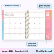 Blue Sky Livewell 2026 Weekly and Monthly Planner Calendar, January 2026 - December 2026, 7 x 9, Flexible Laminated Cover, Heavy Duty Binding, Colorful Paper, Storage Pocket, Stickers, Charmie