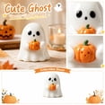 thumbnail image 4 of MInHoues 3.14 Inch Halloween Ghost Figurine with Orange Pumpkin, Cute Resin Ghost Statue for Tabletop Centerpiece, Spooky Decorative Ornament for Home Shelf Mantel, 4 of 9