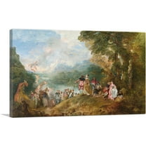 ARTCANVAS The Embarkation For Cythera 1717 Canvas Art Print by Jean-Antoine Watteau - Size: 26" x 18" (0.75" Deep)