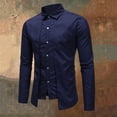 thumbnail image 2 of RUTAYY Men's Shirts Double Placket Long Sleeve Casual Layered Tops Comfortable Solid Color Turndown Collar Button Down Travel Elegant Blouse, 2 of 4