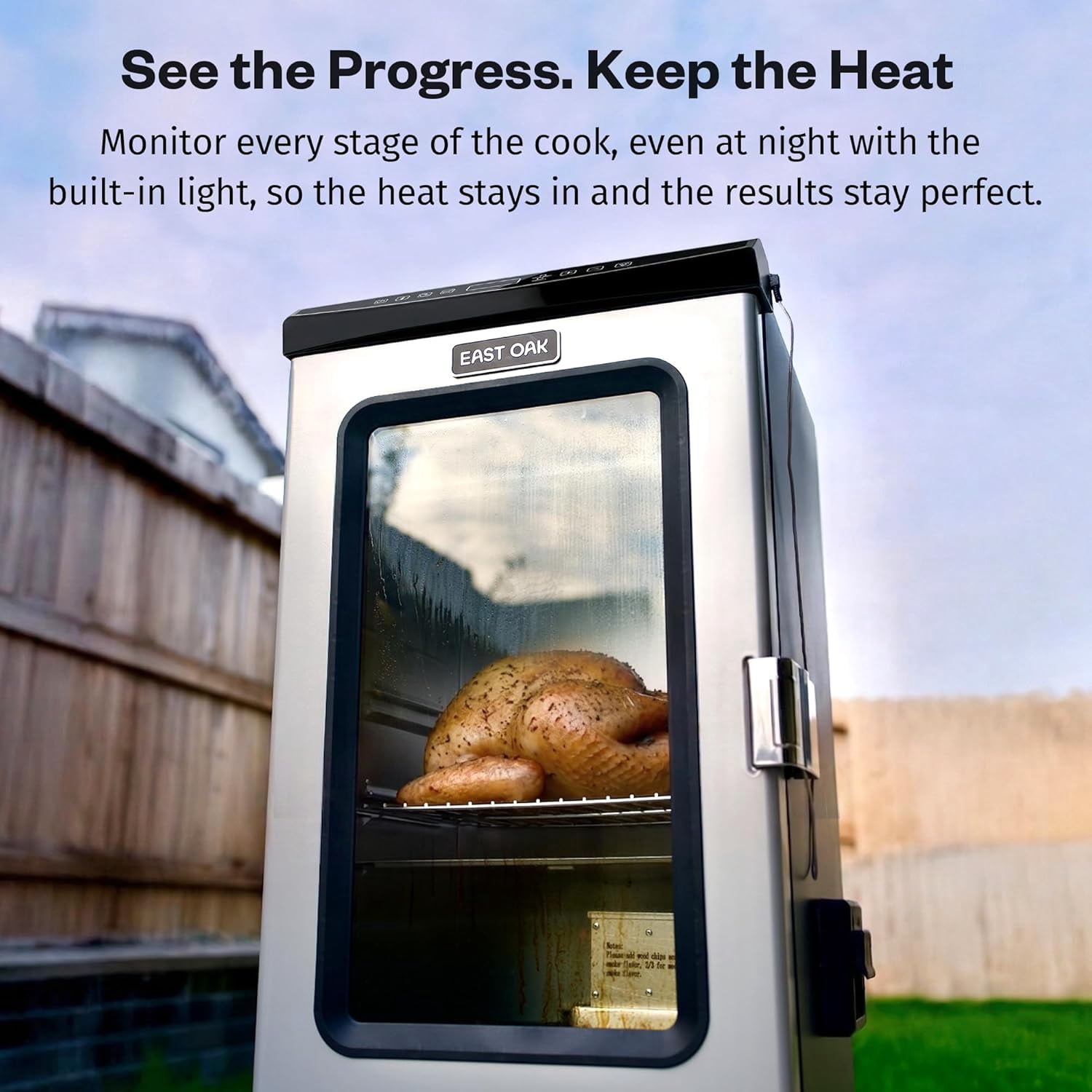 EAST OAK 30" Electric Smoker for Outdoors, Built-in Probe, 725 sq in, Mist Silver
