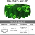 thumbnail image 4 of Saint Patricks Day Tablecloth 60 Inch Round Wrinkle Free Green Clover Shamrock Table Cloth Suitable for Kitchen Decorantion/Indoor and Outdoor Dining Table/Party/Picnic, 4 of 6