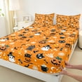 thumbnail image 3 of jejeloiu Spooky Ghost Pumpkin Bed Sheets,Happy Halloween King Sheets,Spider Webs Bat Sheet Set,Microfiber Room Decorative,4 Pieces, 3 of 7
