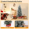 thumbnail image 4 of 4.5 ft Pre-Lit Christmas Tree, Snow Flocked Artificial Xmas Tree with LED Lights & Sleigh Base for Holiday Home Office Party, 4 of 8