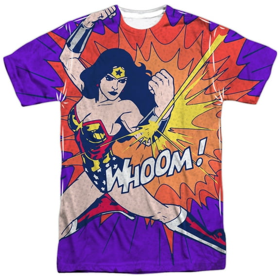 dc comics men's  wondrful blast sublimation t-shirt white