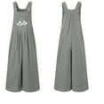 thumbnail image 5 of Women Floral Print Jumpsuit Loose Bib Overalls Casual Baggy Bib Pants Boho Wide Leg Suspender Pants with Pockets, 5 of 6
