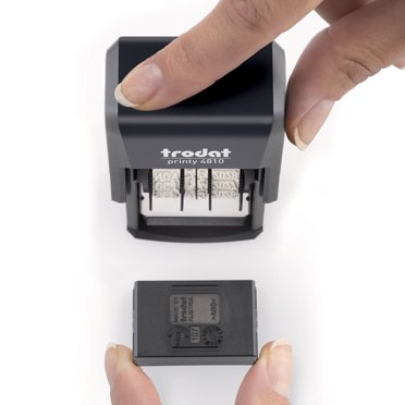 Trodat Printy 4810 Self-Inking Date Stamp - Pocket Size US Format MMM-DD-YYYY With Black Impression
