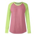 thumbnail image 4 of YUGYXL Women Tunics Tops Wear with Leggings Thumb Hole Long Sleeve Shirts Dressy Casual Crew Neck Tee Shirts Watermelon Red XXL, 4 of 5