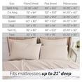 thumbnail image 3 of 6-Piece Extra Deep Pocket King Sheets Set, Hotel Collection King Size Bed Sheets with 21" Deep Pocket Fitted Sheet, Oversized Flat Sheet, XL Pillow Cases Set of 4, Bone, 3 of 9