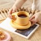 thumbnail image 4 of 400ML Ceramic Mug Nordic Ins Fat Handle Breakfast Coffee Milk Water Cup with Tray Drinkware Couple Ice Cream Dessert Cup, 4 of 5