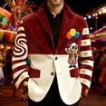 thumbnail image 2 of oqasdz Mens Suit Jacket Elegant Velvet Corduroy with Circus Clown Print Design Stretch Slim Fit Dress Coat Travel Party Business Formal, 2 of 5